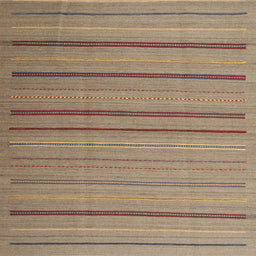 Square Contemporary Camel Brown Modern Rug, con2632
