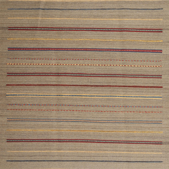 Square Contemporary Camel Brown Modern Rug, con2632