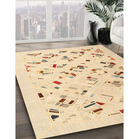 Contemporary Sandy Brown Solid Rug, con2633