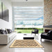 Square Contemporary Brown Gold Solid Rug in a Living Room, con2634