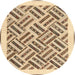 Square Machine Washable Contemporary Brown Gold Rug, wshcon2634