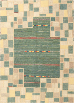 Machine Washable Contemporary Khaki Green Rug, wshcon2635