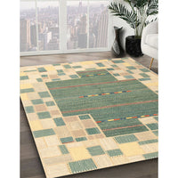 Contemporary Khaki Green Modern Rug, con2635