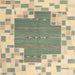 Square Contemporary Khaki Green Modern Rug, con2635