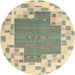 Sideview of Contemporary Khaki Green Modern Rug, con2635