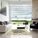 Square Contemporary Khaki Green Modern Rug in a Living Room, con2635