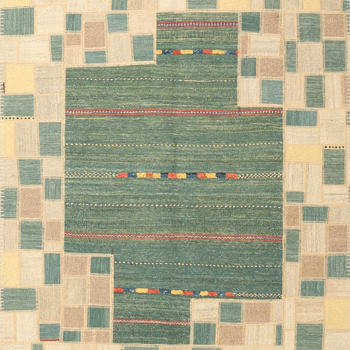 Contemporary Khaki Green Modern Rug, con2635