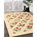 Contemporary Sand Brown Solid Rug in Family Room, con2636