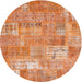 Square Machine Washable Contemporary Orange Red Rug, wshcon2637