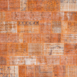 Sideview of Machine Washable Contemporary Orange Red Rug, wshcon2637