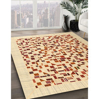 Contemporary Brown Gold Solid Rug, con2638