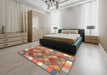 Machine Washable Contemporary Camel Brown Rug in a Bedroom, wshcon2639