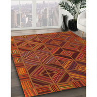 Contemporary Mahogany Brown Southwestern Rug, con2640