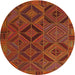 Sideview of Contemporary Mahogany Brown Southwestern Rug, con2640