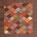 Square Contemporary Rust Pink Modern Rug, con2642