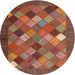 Sideview of Contemporary Rust Pink Modern Rug, con2642