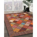 Contemporary Rust Pink Modern Rug in Family Room, con2642