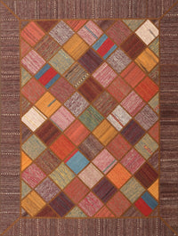 Machine Washable Contemporary Rust Pink Rug, wshcon2642