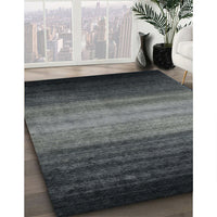 Contemporary Gunmetal Green Modern Rug, con2643