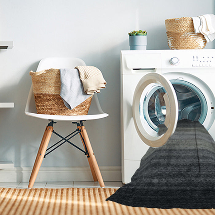 Machine Washable Contemporary Gunmetal Green Rug in a Washing Machine, wshcon2643