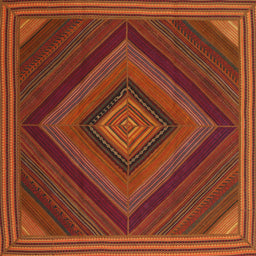 Square Contemporary Mahogany Brown Modern Rug, con2644