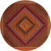 Sideview of Contemporary Mahogany Brown Modern Rug, con2644