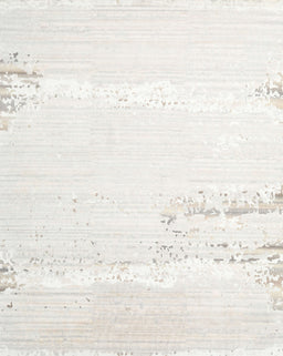 Contemporary Dark White Beige Solid Rug, con2646