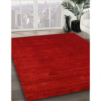 Contemporary Neon Red Modern Rug, con2648