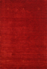 Machine Washable Contemporary Neon Red Rug, wshcon2648