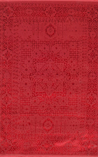 Machine Washable Contemporary Red Rug, wshcon264