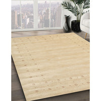 Contemporary Brown Gold Solid Rug, con2650