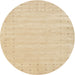 Sideview of Contemporary Brown Gold Solid Rug, con2650