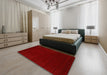 Contemporary Red Modern Rug in a Bedroom, con2654