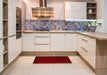 Machine Washable Contemporary Red Rug in a Kitchen, wshcon2654