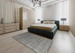 Machine Washable Contemporary Gunmetal Gray Rug in a Bedroom, wshcon2658