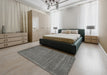 Machine Washable Contemporary Carbon Gray Rug in a Bedroom, wshcon2659