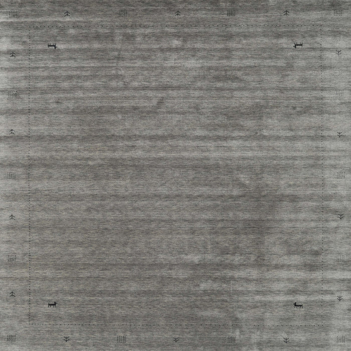 Square Contemporary Gunmetal Gray Modern Rug, con2661