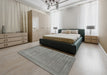 Machine Washable Contemporary Silver Gray Rug in a Bedroom, wshcon2663