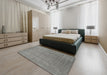 Machine Washable Contemporary Silver Gray Rug in a Bedroom, wshcon2664