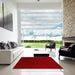 Square Contemporary Neon Red Modern Rug in a Living Room, con2665