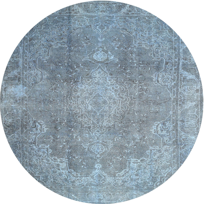 Square Machine Washable Contemporary Slate Blue Grey Blue Rug, wshcon2667