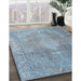 Machine Washable Contemporary Slate Blue Grey Blue Rug in a Family Room, wshcon2667