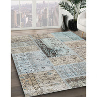 Contemporary Granite Gray Patchwork Rug, con2669