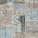 Square Contemporary Granite Gray Patchwork Rug, con2669