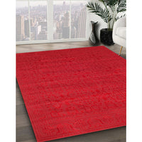 Contemporary Red Modern Rug, con266