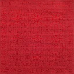 Square Contemporary Red Modern Rug, con266