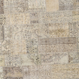 Square Contemporary Brown Patchwork Rug, con2670