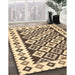 Contemporary Reddish Brown Southwestern Rug in Family Room, con2671