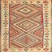 Square Contemporary Red Southwestern Rug, con2673