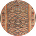 Sideview of Contemporary Sand Brown Southwestern Rug, con2676